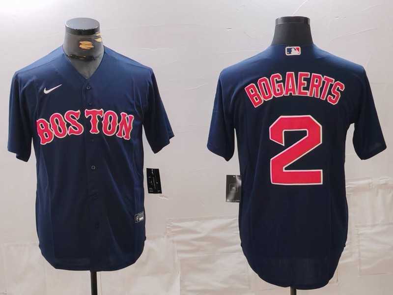 Mens Boston Red Sox #2 Xander Bogaerts Navy Cool Base Stitched Jersey